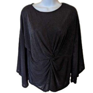 ---  Black Stretch Top with Knot Size Large